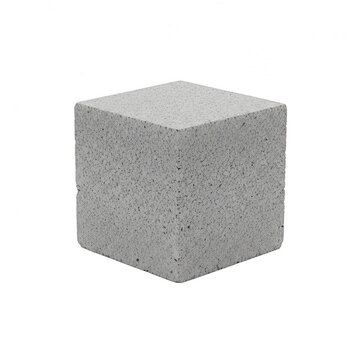 Grey concrete cube isolated on a white background