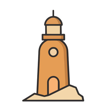 Illustration of a lighthouse on s