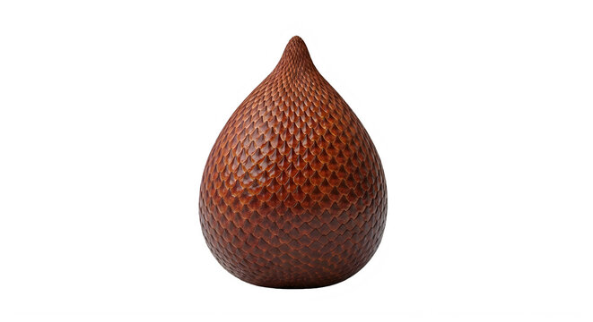 One fresh tropical salak fruit with shiny brown snake-like skin, good for healthy snacks.