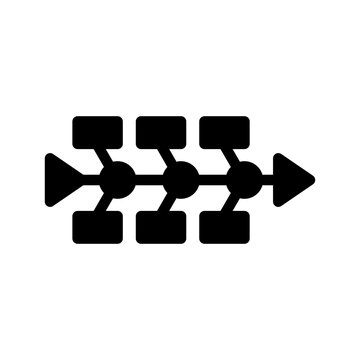 Fishbone Diagram Icon Vector Symbol Design Illustration