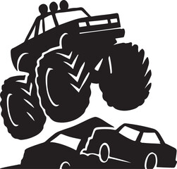 Monster Truck Vector Silhouette Illustration © FREE LANCER 2.0