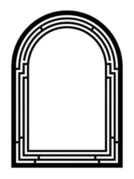 Art Deco Arch Frame with Classic Gold Ornamental Design Element