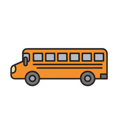 Orange school bus illustration © asep