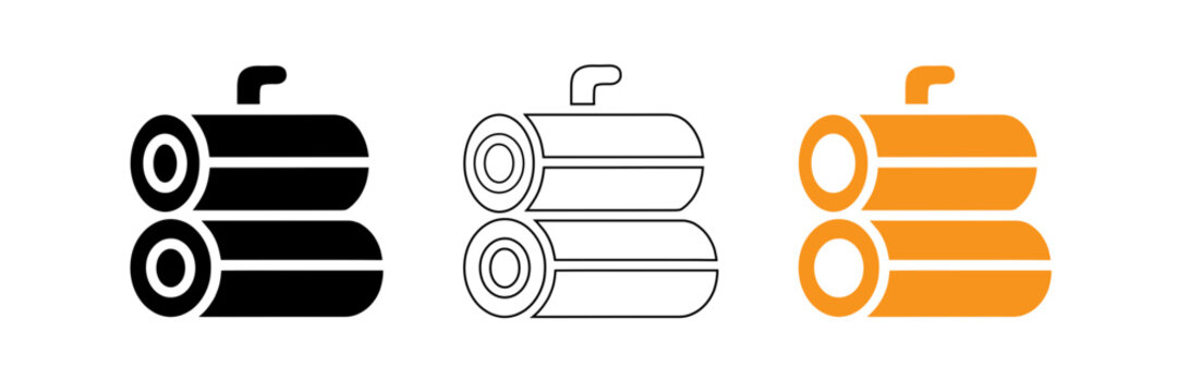 Stacked oil drums in three different color variations for industrial design concepts