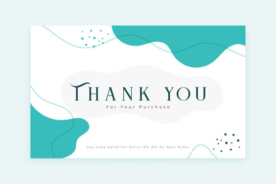 abstract thank you for purchase template in modern style