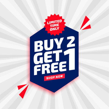 limited time offer buy 2 get 1 free promo template design