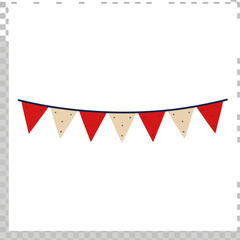 Fototapeta premium Bunting flags with dots isolated on transparent background
