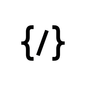Code Braces Slash Icon PNG - Programming Symbol Cutout