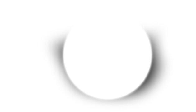 Isolated white circle shape with a soft drop shadow effect transparent background