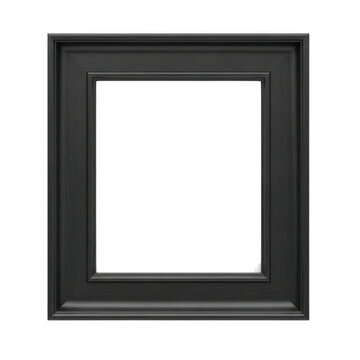 Empty black picture frame isolated on white background for art display and photography