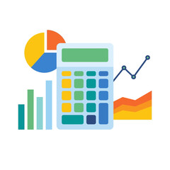 Fototapeta premium Calculator and Financial Charts