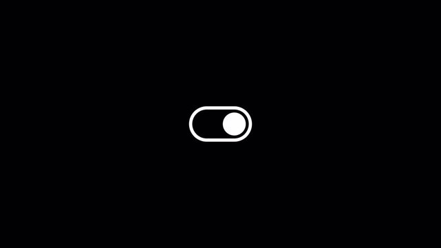 Modern UI Toggle Switch Animation Sliding from Off to On with Click Shockwave Activation Pulse 4K Transparent Alpha Channel