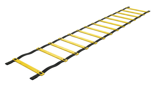 Parametric translucent Yellow black agility ladder whit with fluid iridescent curves and soft architectural reflections