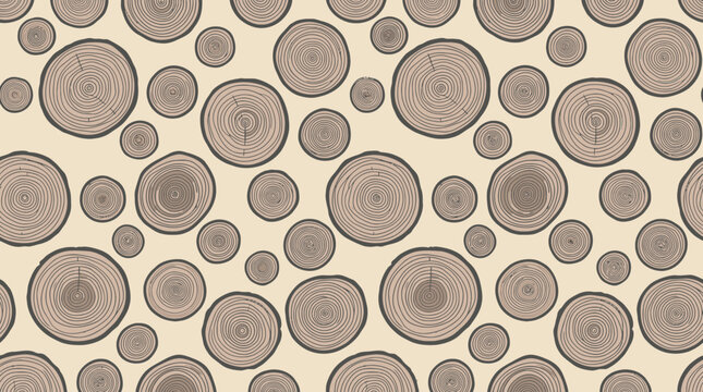 Wood Grain Circles Pattern Background