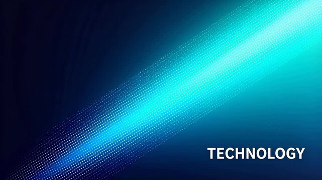 Abstract technology background with blue green gradient and glowing dots