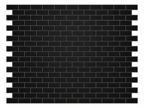 Stylized black brick wall pattern with clean rectangular shapes. A simple architectural texture for backgrounds, prints, packaging and construction-themed designs, vector isolated on white