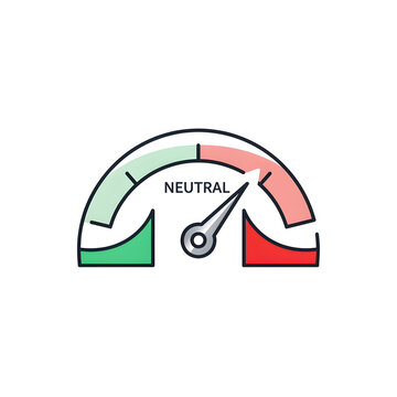 Neutral Meter Gauge Icon PNG, Balance Indicator Cutout