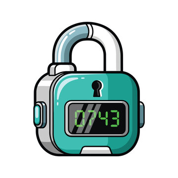 Digital Padlock with Timer Display.