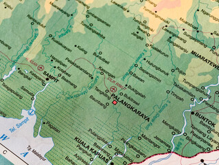 Obraz premium Map of Palangkaraya City in Central Kalimantan