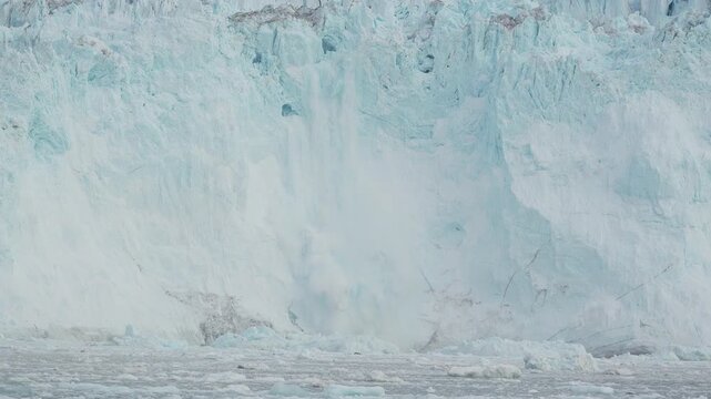 Glacier Calving at Eqi Glacier near Ilulissat Greenland