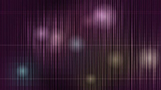 An abstract background of continuous vertical lines in purple and pink hues creates a seamless looping visual pattern.