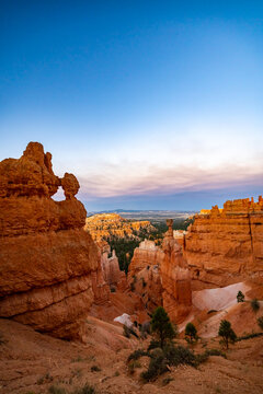 Vertical Bryce Canyon Hoodoos Under an Evening Sky