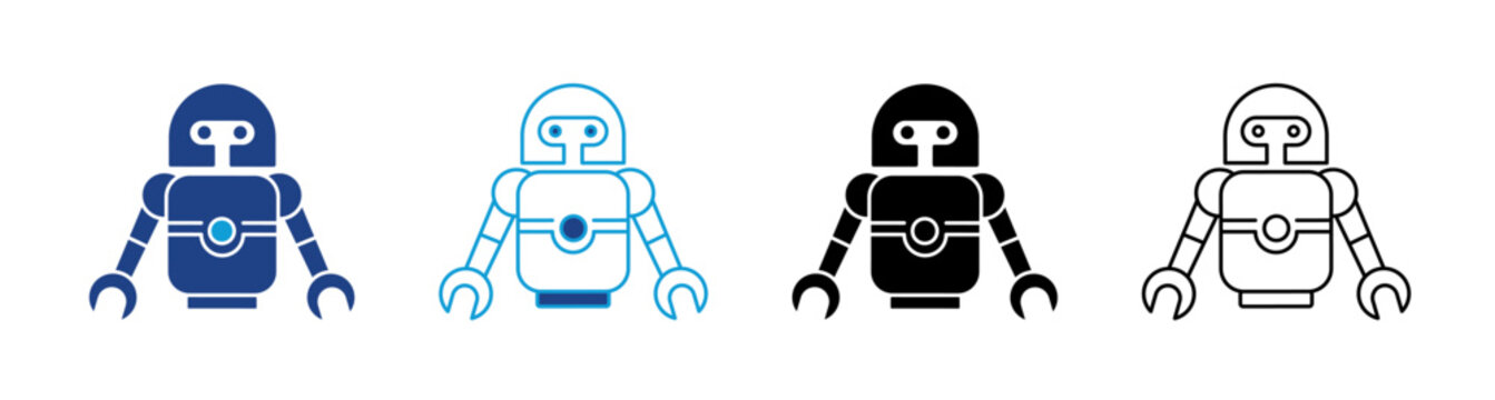 Robot Icon Set Multiple Style