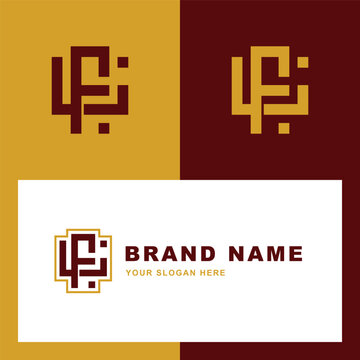 Modern geometric monogram LF or FL logo design for professional corporate identity and branding.