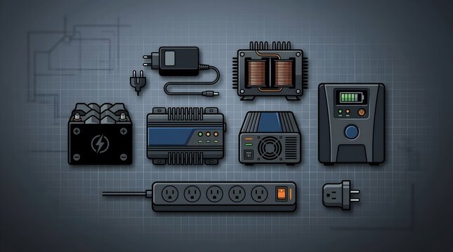 Set of electrical power supply devices and voltage conversion equipment