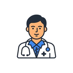 Fototapeta premium Male Medical Doctor Professional Physician Icon Illustration