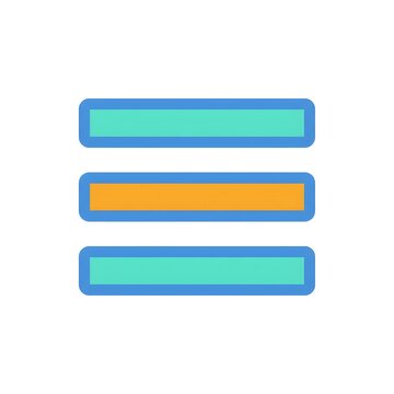 Flat Hamburger Menu Navigation Icon for Interface Design