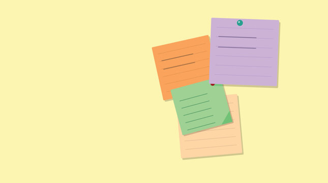 Colorful sticky notes on a bright background