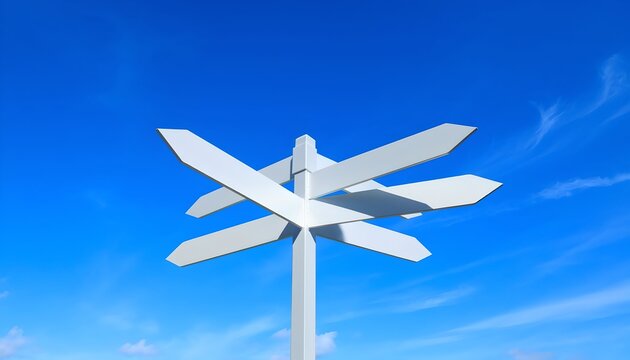 Guiding Directions Bright Blue Sky