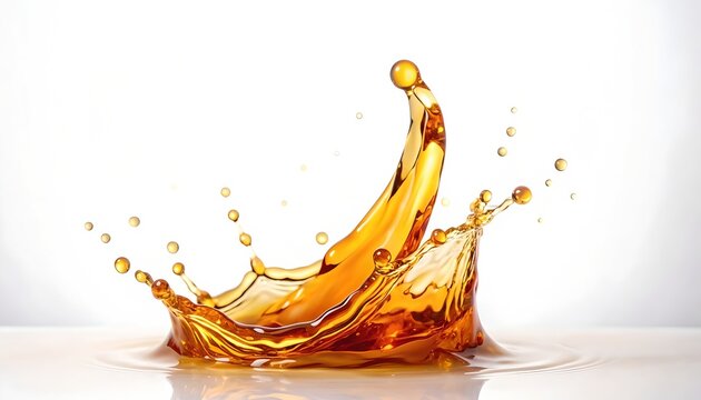 Golden Liquid Splash Midair with Dynamic Motion