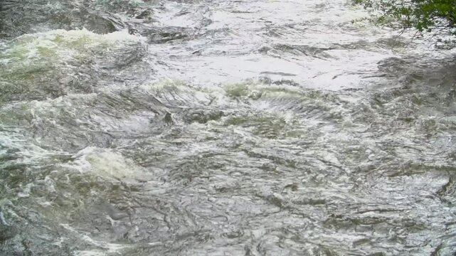 Slow motion water moving in a river
