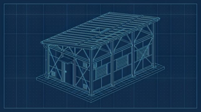 Architectural blueprint of a modular prefabricated