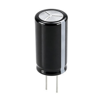 Electrolytic capacitor with radial leads electronic component