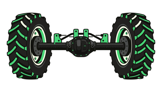 Off-road vehicle axle with large tires
