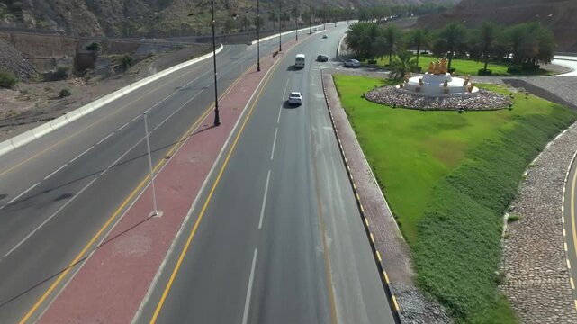 Aerial View of Al Amerat Bausher Mountain Road Muscat Oman