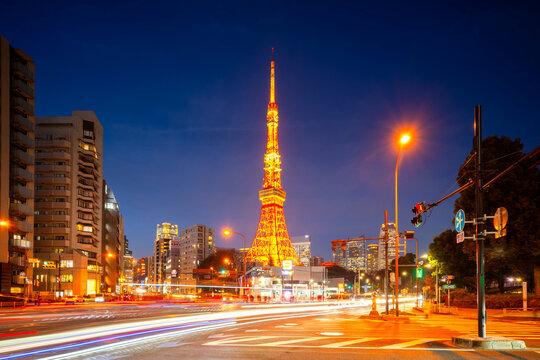 東京夜景・赤羽橋交差点