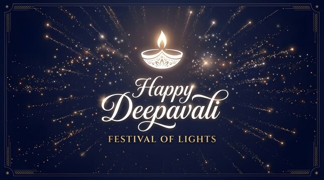 Happy deepavali festival of lights greeting card