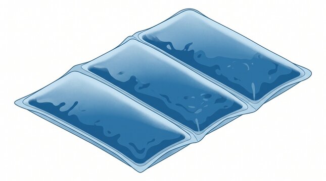 Isometric blue gel ice pack isolated on white background with cold pack medical cooling first aid