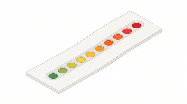 Medical diagnostic color chart strip illustration with test strip medical indicator laboratory tes