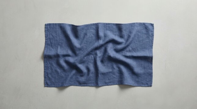 Blue microfiber cloth crumpled on a light gray background.