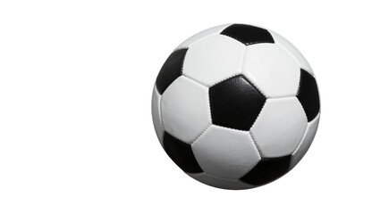 Fototapeta premium Classic black and white soccer ball, isolated on transparent background