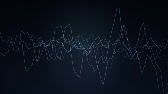 Abstract sound wave graph on dark background