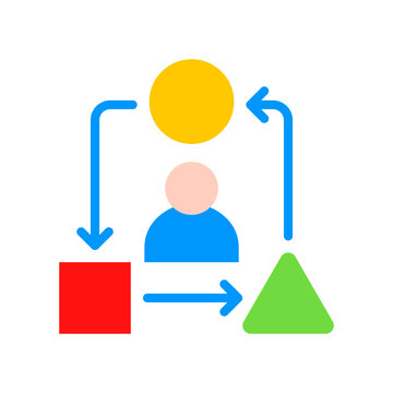 Adaptability Icon Flat Color Style