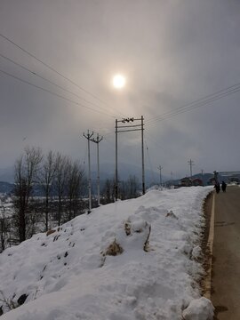 Snow Covered Kashmir in Winter, White Paradise in Kupwara, Jammu and Kashmir, India