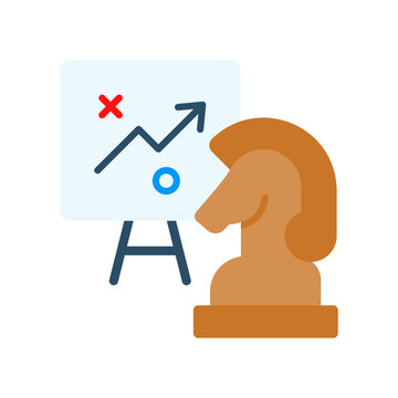 Strategy Icon Flat Color Style