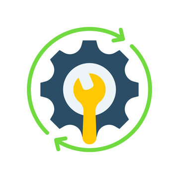 Maintenance Icon Flat Color Style